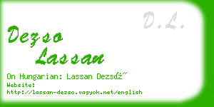 dezso lassan business card